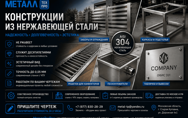Конструкции из нержавеющей стали - от заборов до пескоуловителей
